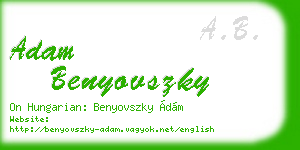 adam benyovszky business card